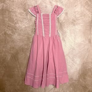 Vintage Y2K GusGus Off the Shoulder Dirndl Dress Ruched Bodice Lace Up Peasant